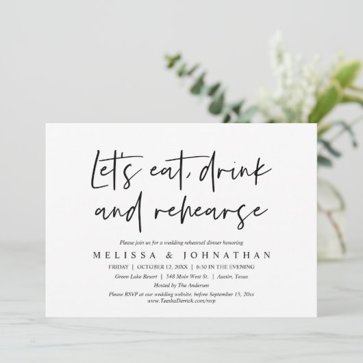 Laten we eten, Drinken en repetities, repetitief d Kaart (Staand voorkant)