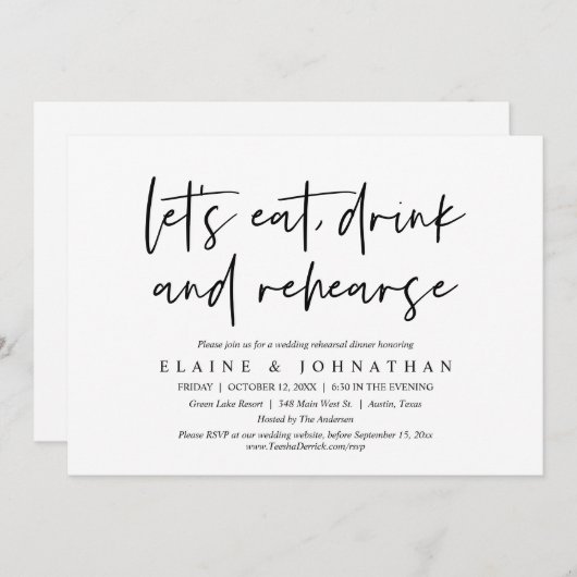 Laten we eten, Drinken en repetities, repetitief d Kaart (Voorkant / Achterkant)