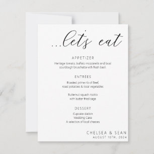 Laten we eten Elegant Bruiloft Receptie Menu