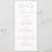 Laten we eten Elegant Roze Hand getrokken boog bru Menu (Voorkant)