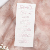 Laten we eten Elegant Roze Hand getrokken boog bru Menu