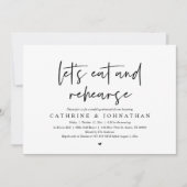 Laten we eten en repeteren, bruiloft repetitie din kaart (Voorkant)