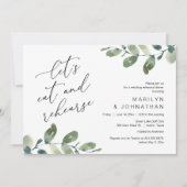 Laten we eten en repeteren, bruiloft repetitie din kaart (Voorkant)