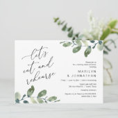 Laten we eten en repeteren, bruiloft repetitie din kaart (Staand voorkant)