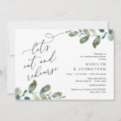 Laten we eten en repeteren, bruiloft repetitie din kaart (Voorkant)