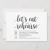 Laten we eten en repeteren, huwelijksdiner nodigt  kaart (Voorkant)