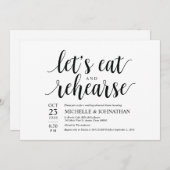 Laten we eten en repeteren, huwelijksdiner nodigt  kaart (Voorkant / Achterkant)