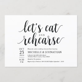 Laten we eten en repeteren, huwelijksdiner nodigt  kaart