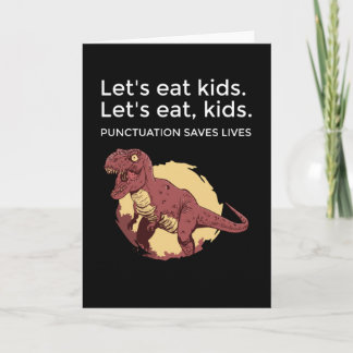 Laten we eten Kinder interpunctie redt levens grap Kaart