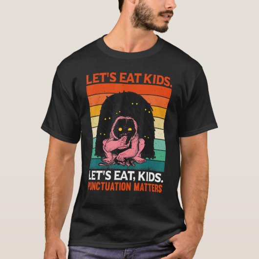 Laten we eten kinder interpunctie redt levens Hall T-shirt (Voorkant)