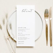 Laten we eten moderne minimalistische bruiloft men menu
