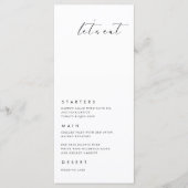 Laten we eten moderne minimalistische bruiloft men menu (Voorkant)