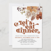 Laten we eten Retro Typografie Thanksgiving Diner Kaart (Voorkant)
