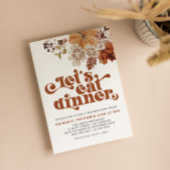 Laten we eten Retro Typografie Thanksgiving Diner Kaart