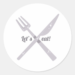 Laten we eten! ronde sticker