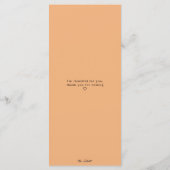 Laten we eten & zijn dankbare Oranje Thanksgiving Menu (Achterkant)