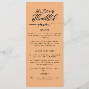 Laten we eten & zijn dankbare Oranje Thanksgiving Menu