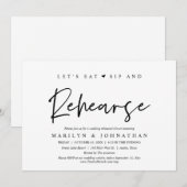 Laten we eten, zingen en repetities, bruiloft eten kaart (Voorkant / Achterkant)