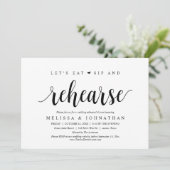 Laten we eten, zingen en repetities, bruiloft eten kaart (Staand voorkant)