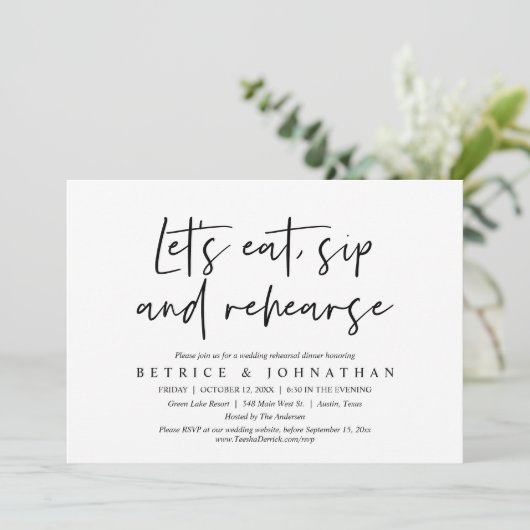 Laten we eten, zingen en repetities, repetitief di kaart (Staand voorkant)