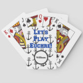 Laten we Euchre Nautical Anchor spelen Pokerkaarten (Achterkant)