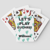 Laten we Euchre spelen! Cactus Design Custom Pokerkaarten (Achterkant)