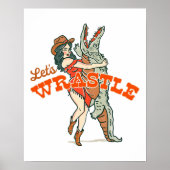 Laten we even wachten: Retro Westerne Cowgirl & Al Poster (Voorkant)