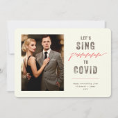 Laten we F*cklalalala naar Covid Adult Funny Photo Feestdagenkaart (Voorkant)