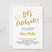 Laten we Faux Gold Glittery verjaardagsfeestje vie Kaart (Voorkant)