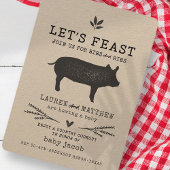 Laten we Feast maken! Modern Land Rustic BBQ Baby  Kaart