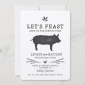 Laten we Feast maken! Modern Land Rustic BBQ Baby  Kaart (Voorkant)