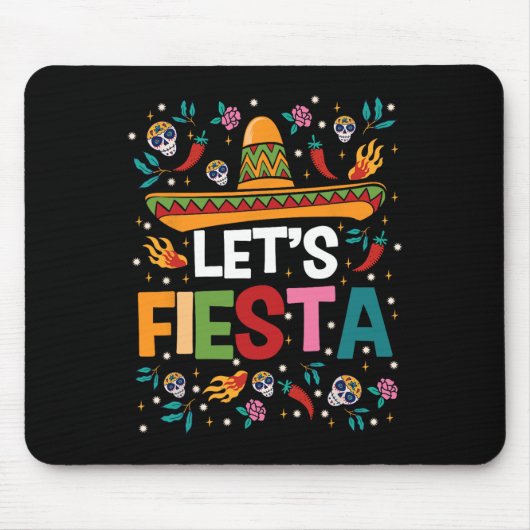Laten we feest Cinco De Mayo Mexicaans themafeest Muismat (Voorkant)