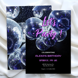 Laten we feest disco bal  kaart