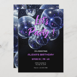 Laten we feest disco bal  kaart