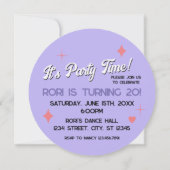 Laten we feest Disco Bal Verjaardagsuitnodiging Kaart (Achterkant)