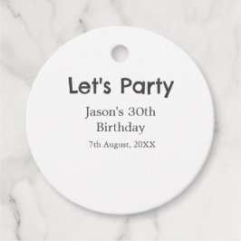 Laten we feest gelukkige 30e verjaardag eenvoudige bedankjes labels