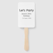 Laten we feest gelukkige 30e verjaardag eenvoudige handwaaier (Achterkant)