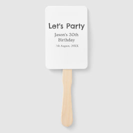 Laten we feest gelukkige 30e verjaardag eenvoudige handwaaier