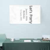 Laten we feest gelukkige 30e verjaardag eenvoudige spandoek (Beurs)