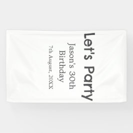 Laten we feest gelukkige 30e verjaardag eenvoudige spandoek