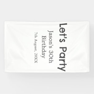 Laten we feest gelukkige 30e verjaardag eenvoudige spandoek