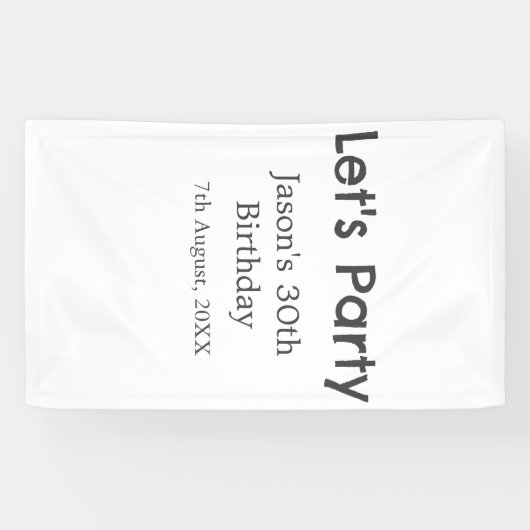 Laten we feest gelukkige 30e verjaardag eenvoudige spandoek (Horizontaal)