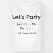 Laten we feest gelukkige 30e verjaardag eenvoudige spandoek (Verticaal)