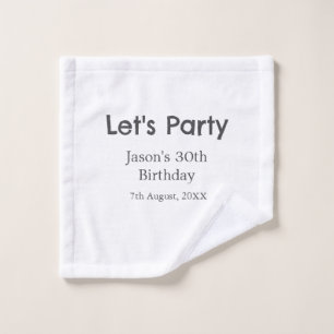 Laten we feest gelukkige 30e verjaardag eenvoudige washandje