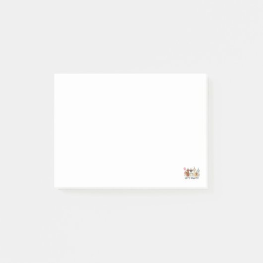 Laten we feest geven Cute Honden Feest Viering Hon Post-it® Notes (Voorkant)