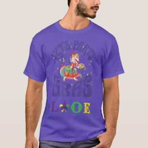 Laten we feest gras Carnaval Mardi Gras Eenhoorn M T-shirt