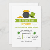 Laten we feest houden op St. Patrick's Day Invitat Kaart (Voorkant / Achterkant)