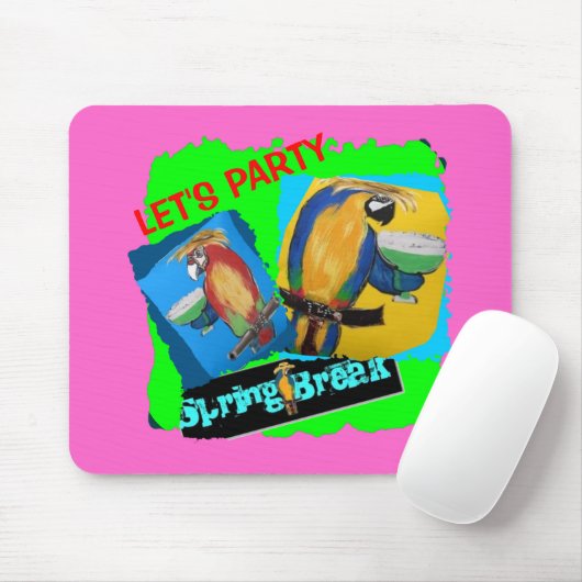 Laten we feest houden - Parrots Muismat (Met muis)