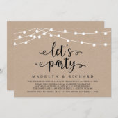 Laten we feest houden, weddenschap-feest kaart (Voorkant / Achterkant)