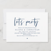 Laten we feest, huwelijksrepetitie kaart (Voorkant)